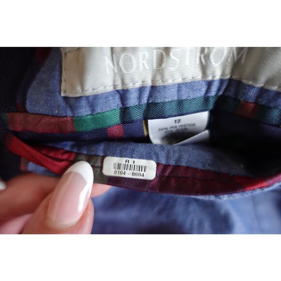 Nordstrom Blazer Boys 12 Navy Wool Plaid Lined Suit Jacket Coat Preppy Heritage - Picture 14 of 14